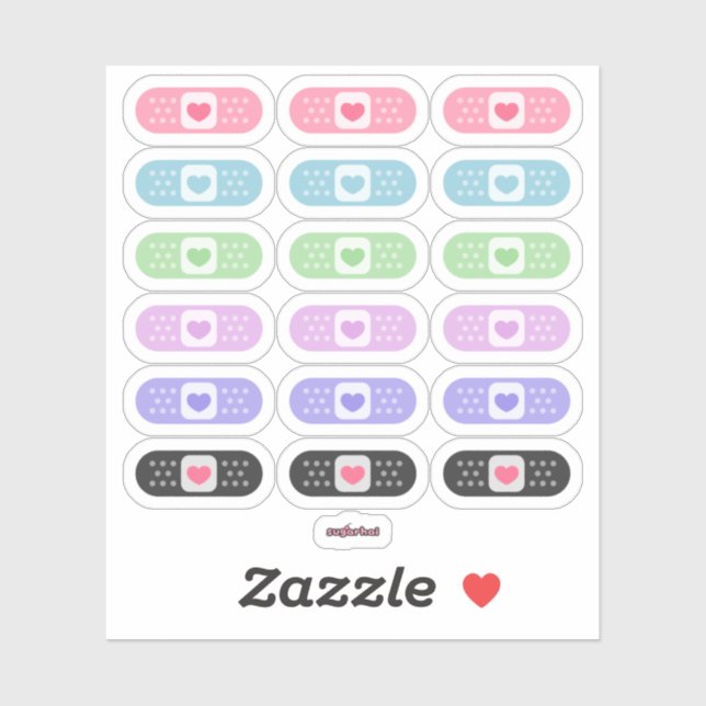 Kawaii Pastel Band Aid Sticker (Sheet)
