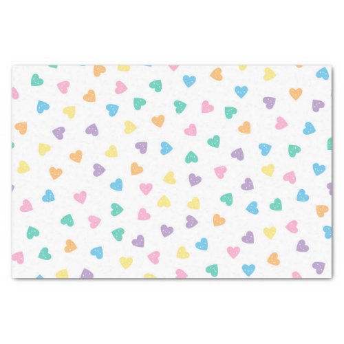 Kawaii Pastel Candy Hearts Tissue Paper