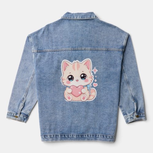 Kawaii Pastel Cat Heart Cute Women's Jacket