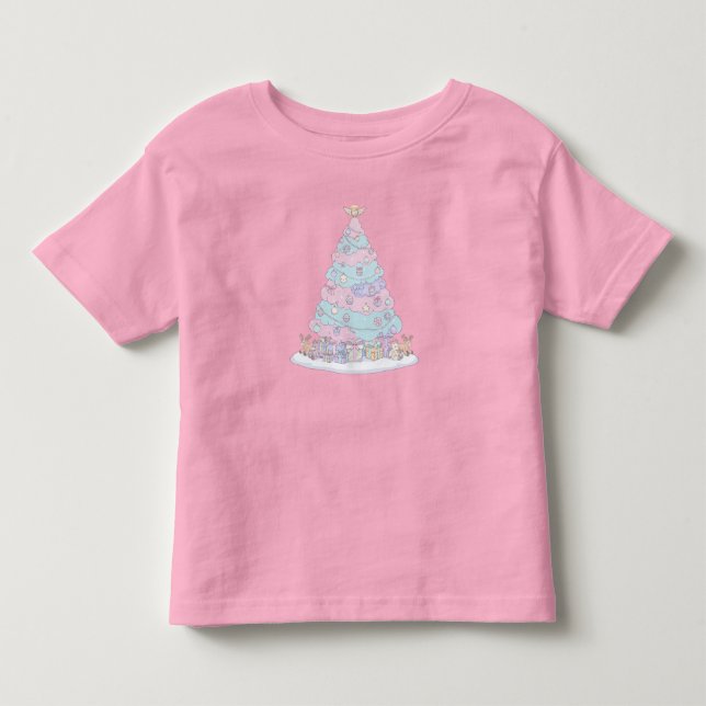 Kawaii Pastel Christmas Tree | Cute Pink & Blue  Toddler T-shirt (Front)