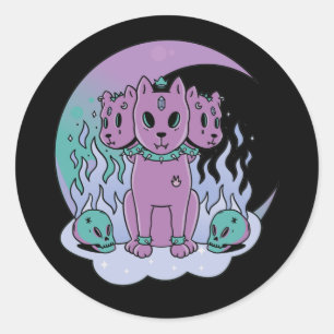 Kawaii Pastel Colors Gothic Cute Goth Dogs Classic Round Sticker