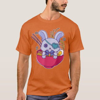 Kawaii Pastel Goth Bunny In A Ramen Noodle Bowl T-Shirt