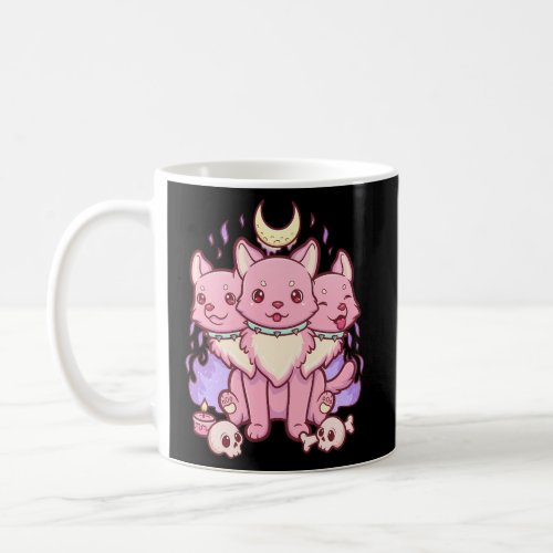 Kawaii Pastel Goth Creepy 3 Headed Dog Coffee Mug