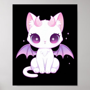 Kawaii Pastel Goth Creepy Cute Witchy Demon Winged Poster