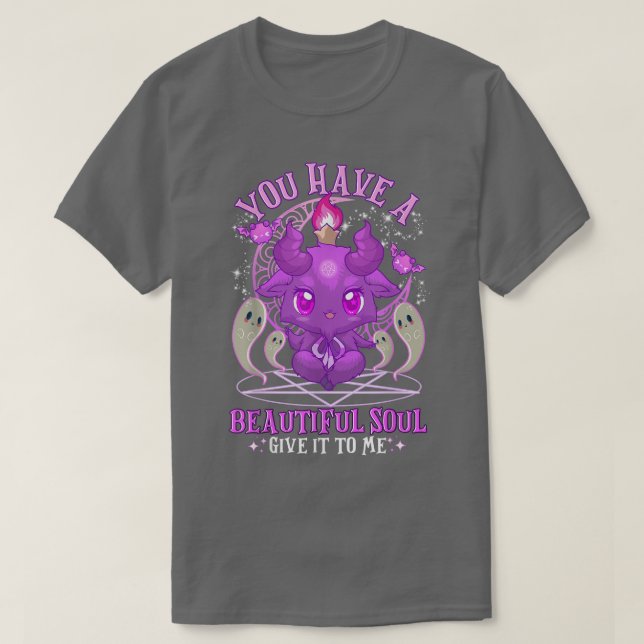 Kawaii Pastel Goth Cute Baby Goat Baphomet Funny H T-Shirt (Design Front)