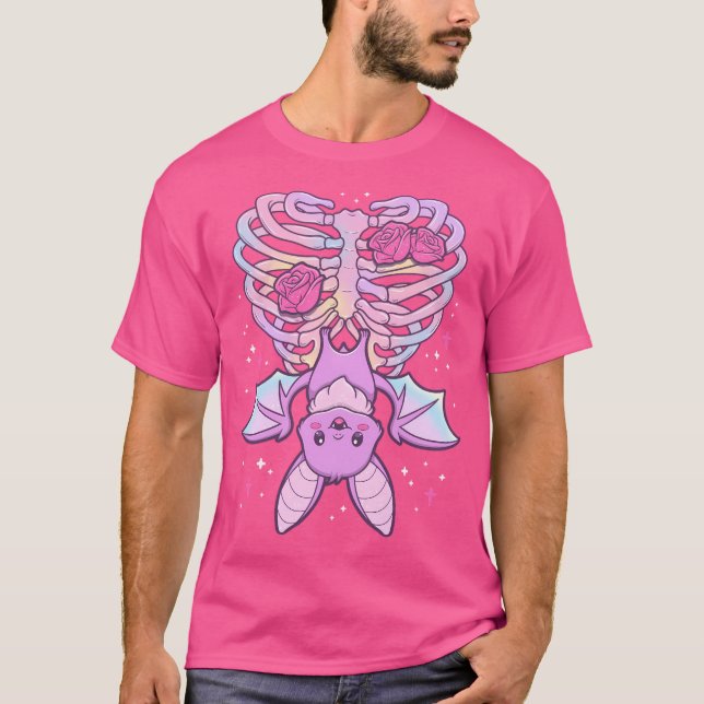 Kawaii Pastel Goth Cute Creepy Bat T-Shirt (Front)