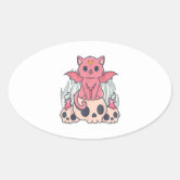 Kitty Cat on Skulls Pastel Goth Aesthetic Cute Kawaii Stickers