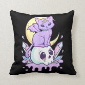 Kawaii Cute Pastel Goth Moon Throw Pillow, Zazzle