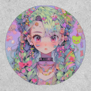 Kawaii Pastel Harajuku Anime Girl With Braids Patch