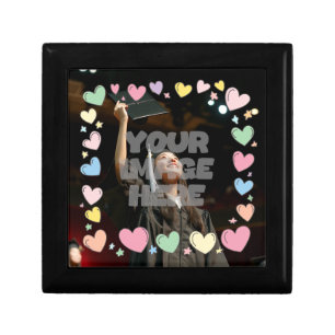Kawaii Pastel Hearts Photo Border Customizable Gift Box