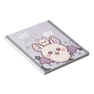 Kawaii Pastel Lavender Bat & Baby  – Cute  Notepad