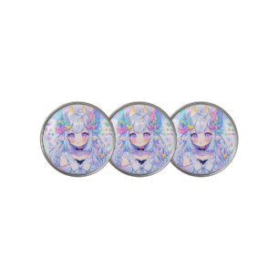 Kawaii Pastel Magical Girl Furry Anime Girl Golf Ball Marker