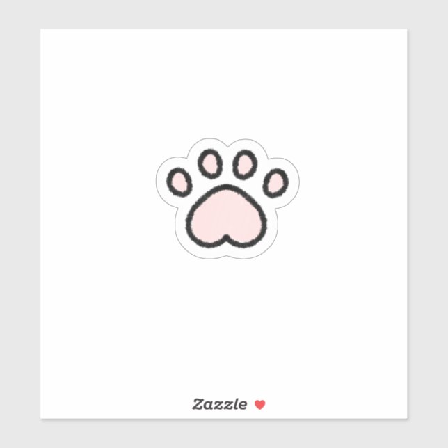 Kawaii Pastel Pink Cat Paw Sticker (Sheet)