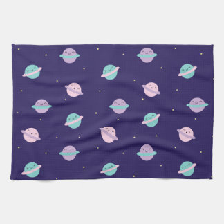 Kawaii Pastel Planets Kitchen Towel