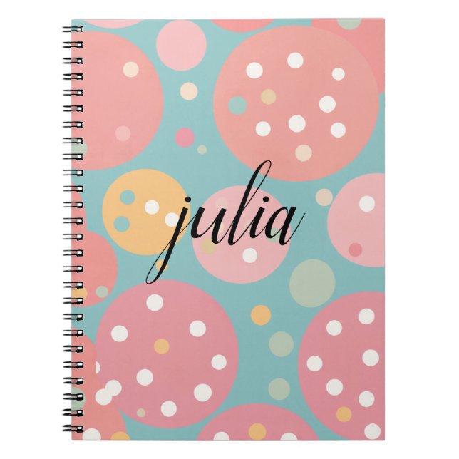 Kawaii Pastel Polka Dot Notebook (Front)