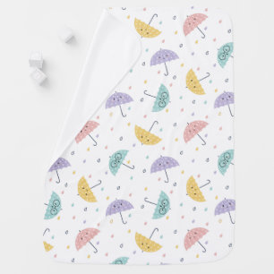 Kawaii Pastel Umbrella Pattern Baby Blanket
