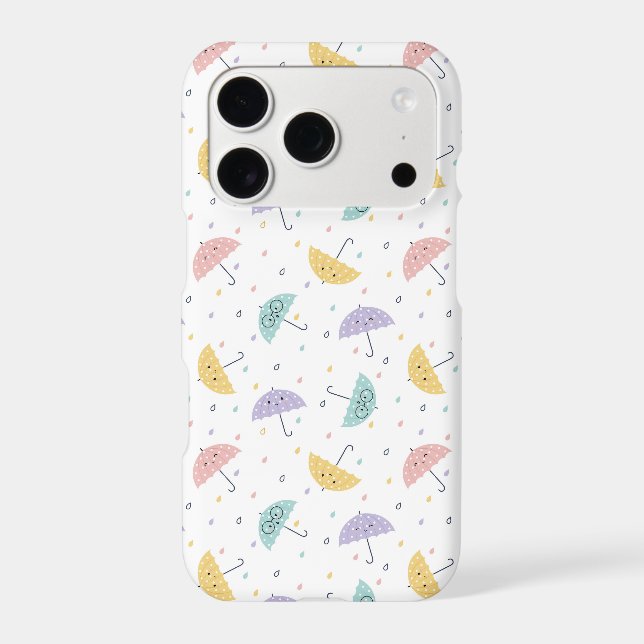 Kawaii Pastel Umbrella Pattern  Iphone Case (Back)