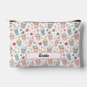 Kawaii Pastries and Hot Choclate Cute Pattern Accessory Pouch