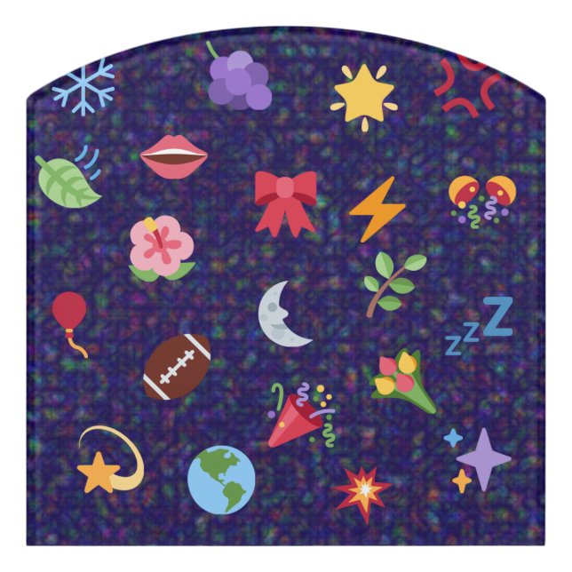  kawaii pattern  door sign (Contour Front)