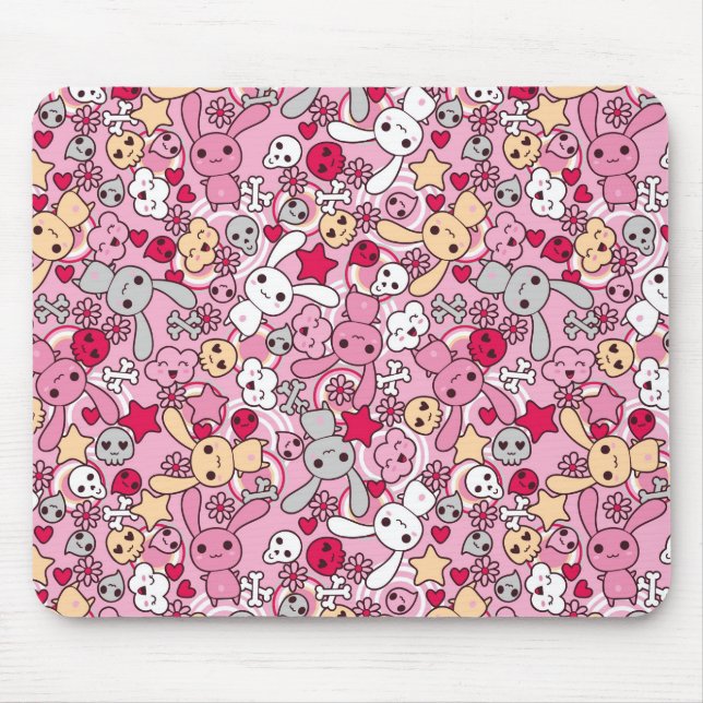 Kawaii pattern mouse pad (Front)