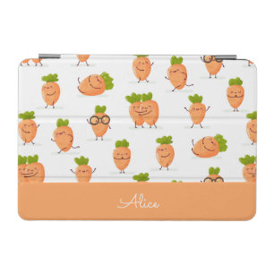 Kawaii pattern of fun carrots iPad mini cover
