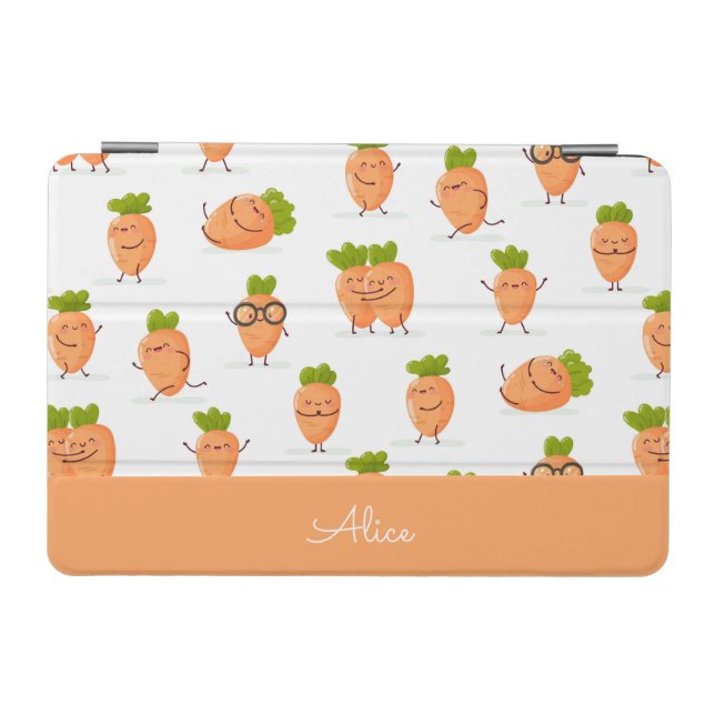 Kawaii pattern of fun carrots iPad mini cover (Horizontal)