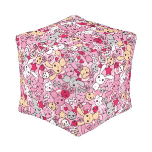 Kawaii pattern pouf