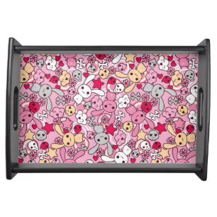 Kawaii pattern serving tray
