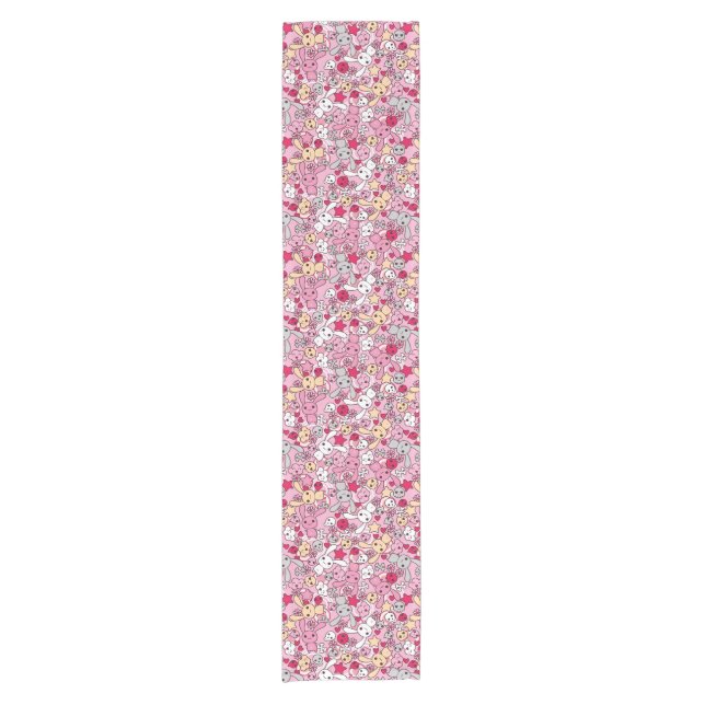 Kawaii pattern short table runner (Front)