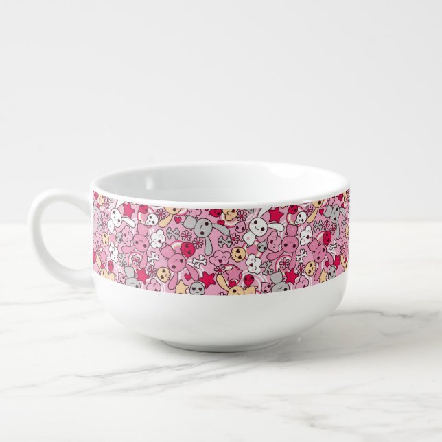 Kawaii pattern soup mug (Right)