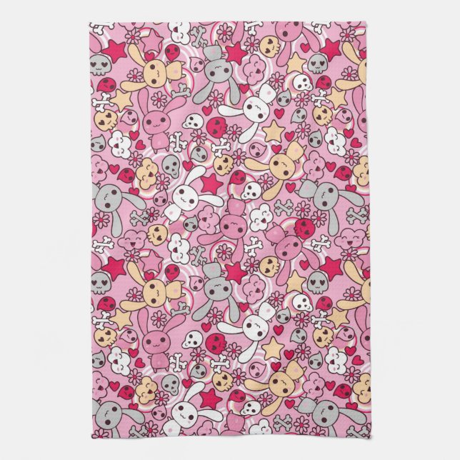 Kawaii pattern towel (Vertical)