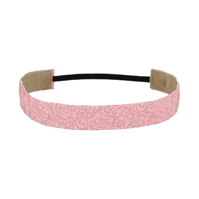 Kawaii pattern with cute cakes athletic headband (Front)