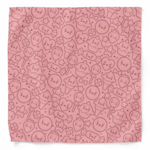 Kawaii pattern with cute cakes bandana