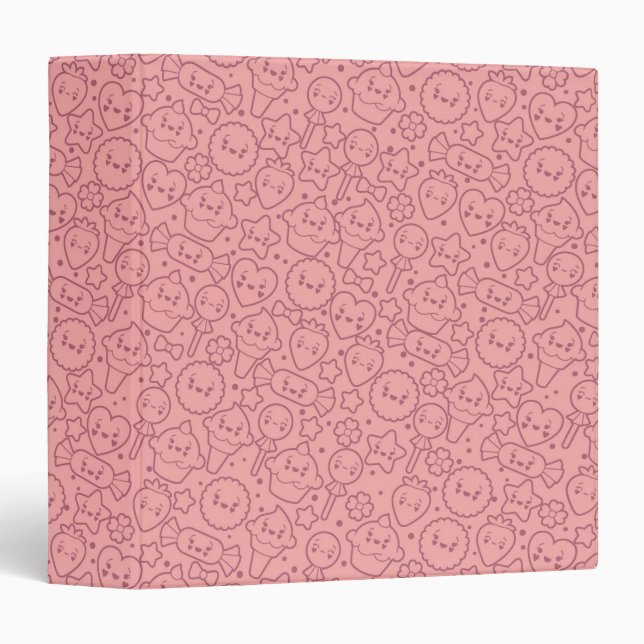 Kawaii pattern with cute cakes binder (Front/Spine)
