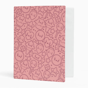 Kawaii pattern with cute cakes mini binder