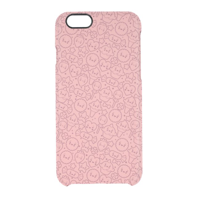 Kawaii pattern with cute cakes uncommon iPhone case (Back)