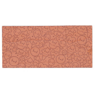 Kawaii pattern with cute cakes wood USB flash drive