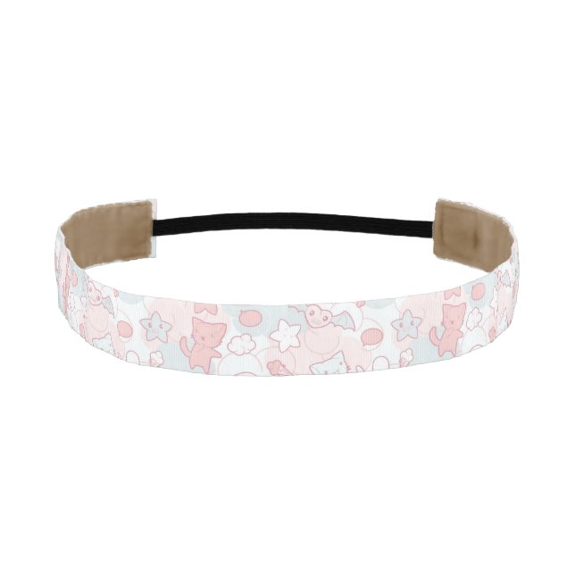 kawaii pattern with doodle athletic headband (Front)
