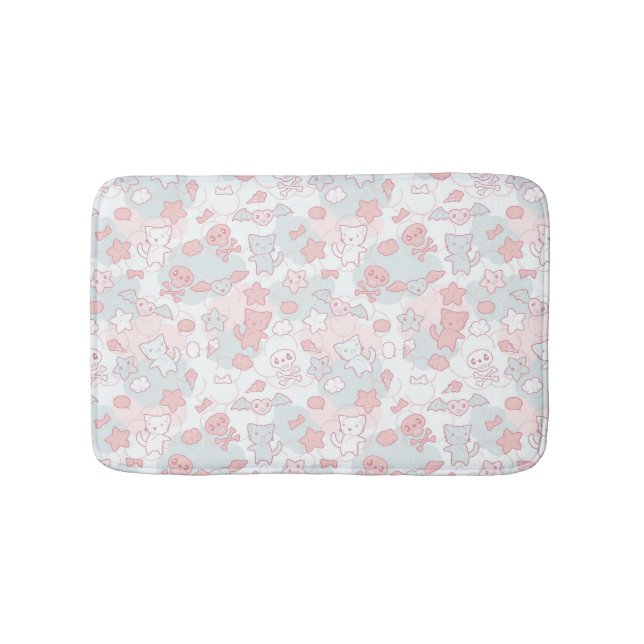 kawaii pattern with doodle bathroom mat (Front)