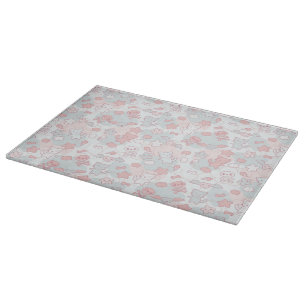 kawaii pattern with doodle cutting board