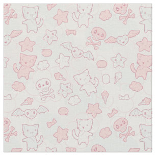 kawaii pattern with doodle fabric