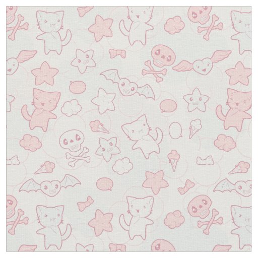 kawaii pattern with doodle fabric
