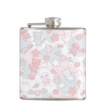 kawaii pattern with doodle flask