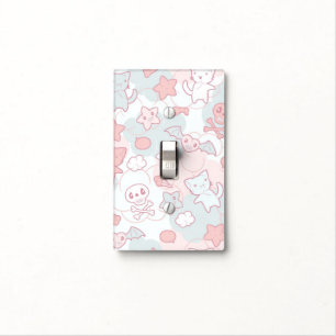 kawaii pattern with doodle light switch cover