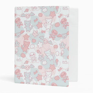 kawaii pattern with doodle mini binder