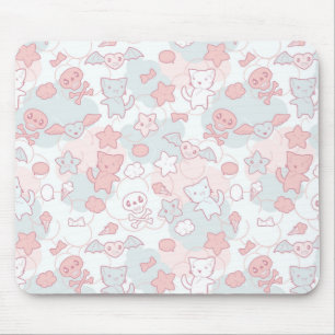 kawaii pattern with doodle mouse pad