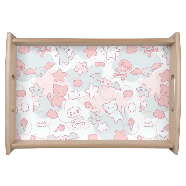 kawaii pattern with doodle serving tray (Front)
