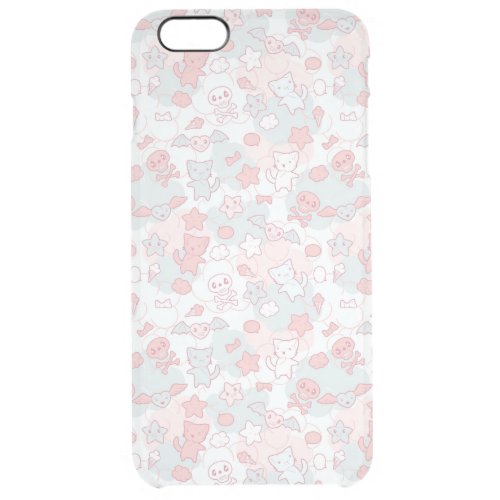 kawaii pattern with doodle clear iPhone 6 plus case