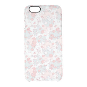 kawaii pattern with doodle clear iPhone 6/6S case