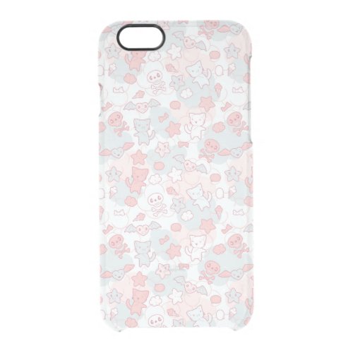 kawaii pattern with doodle clear iPhone 66S case